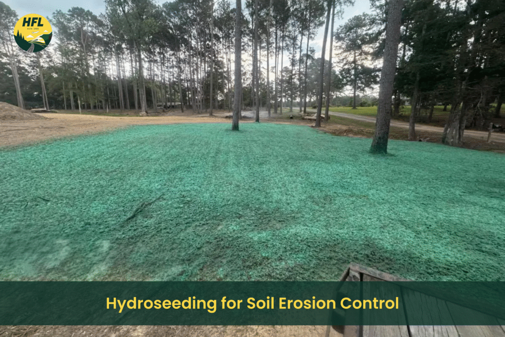 Hydroseeding application for soil erosion control and vegetation establishment on restored land